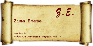 Zima Emese névjegykártya